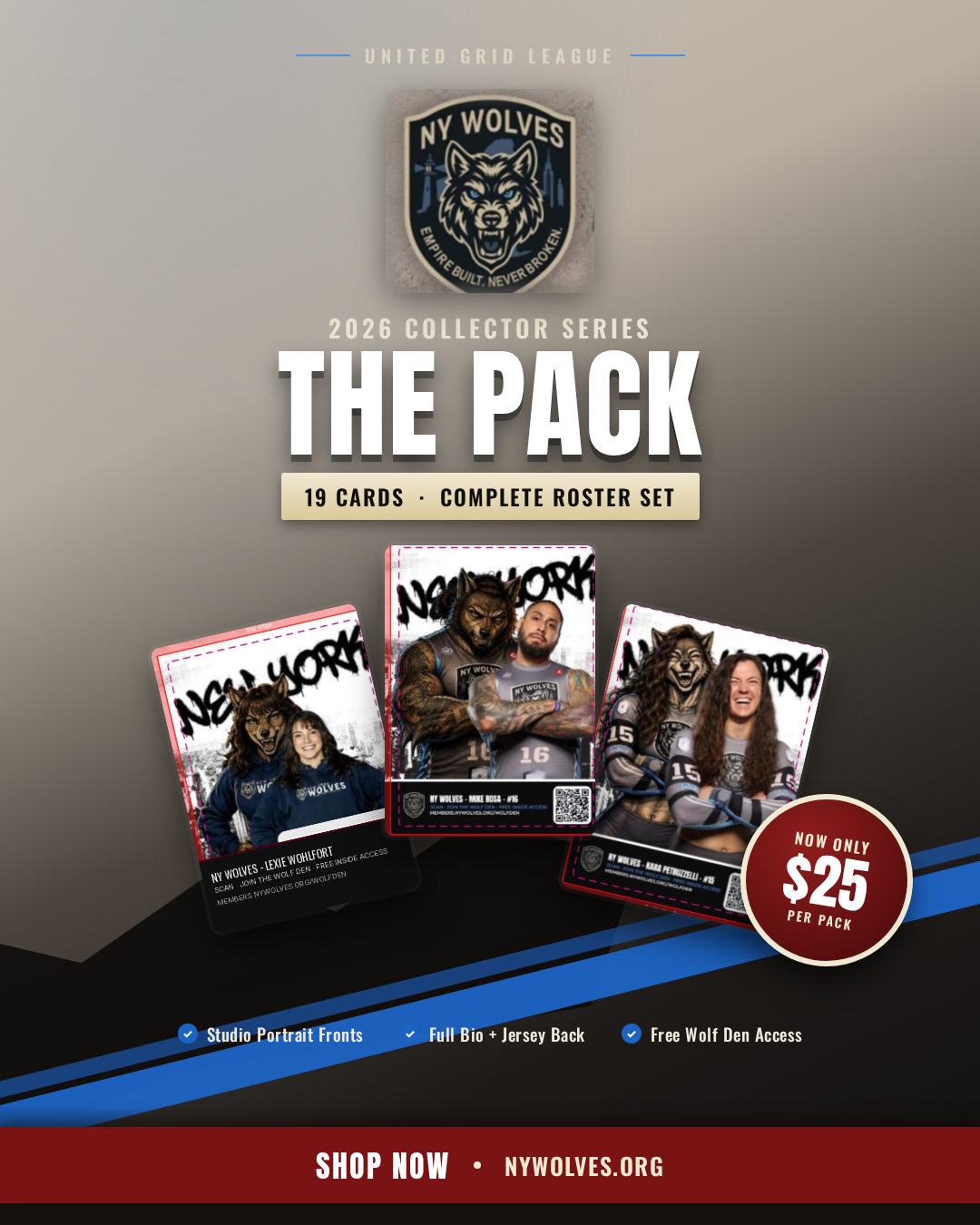 The Pack — 2026 NY Wolves Collector Card Series (19 Cards)