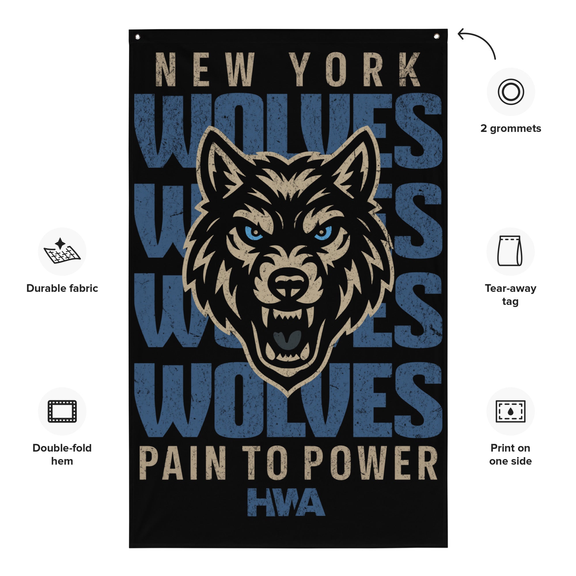 NY Wolves x HWA | PAIN TO POWER FLAG